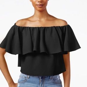 NWT Rachel Roy Retro Reverie Flutter Sleeve Crop Top